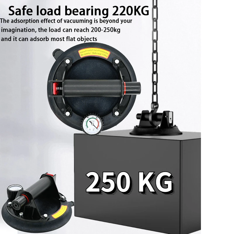 Levantador de ventosa de 8”, ventosas a vácuo resistentes com capacidade de carga de 440 libras, ventosas de vidro para metal, telha, suave