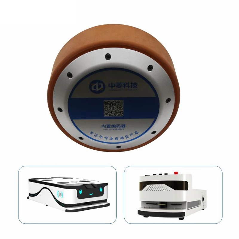 ZLTECH 8inch 48V 8.5A 800W 300kg Load Waterproof Single Axis Double BLDC Wheel Hub Motor With 12bit Encoder For Handling Robot