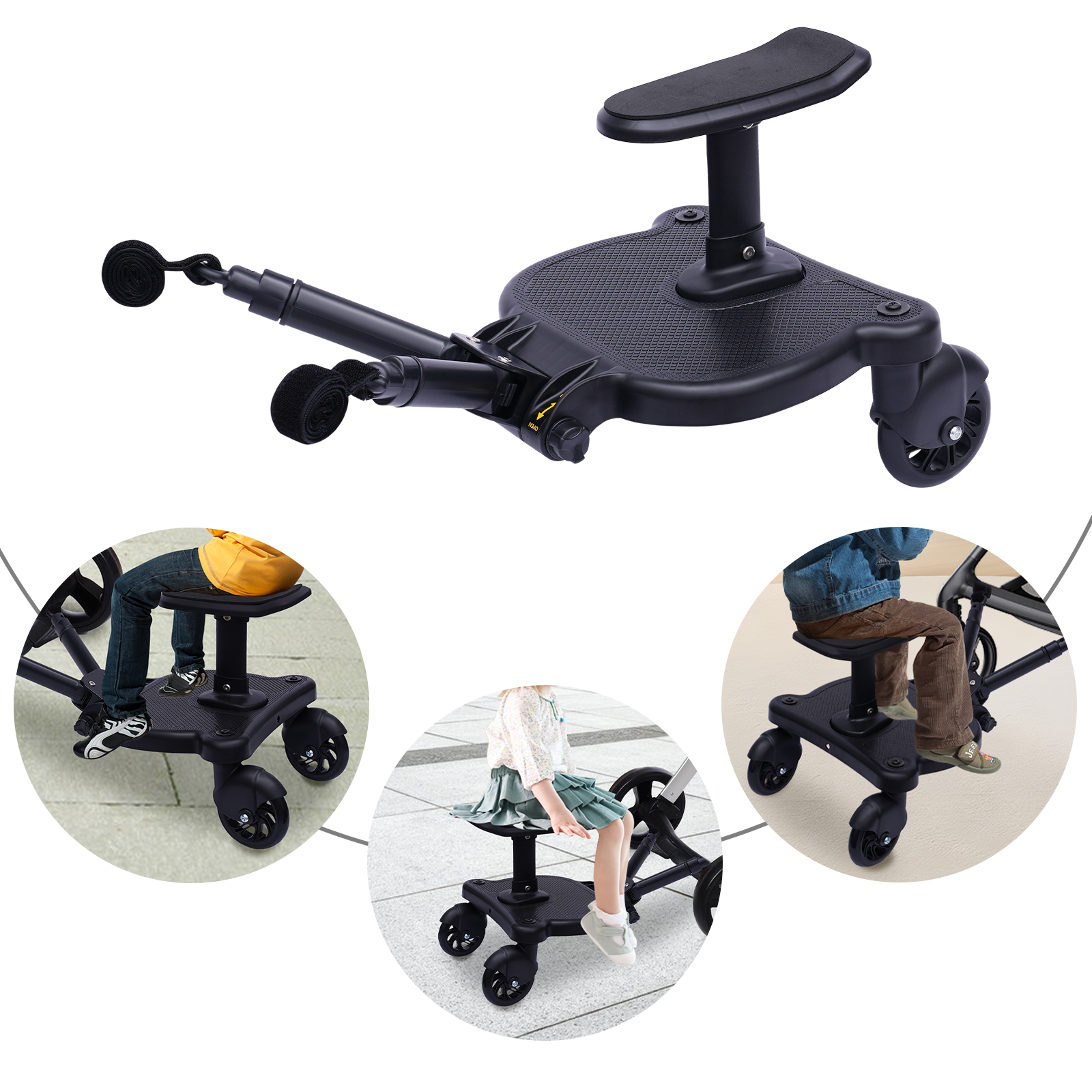 Two in One Auxiliary Pedal Detachable Seat Wheel Type Plate for Strollers, Suitable for Most Baby Strollers