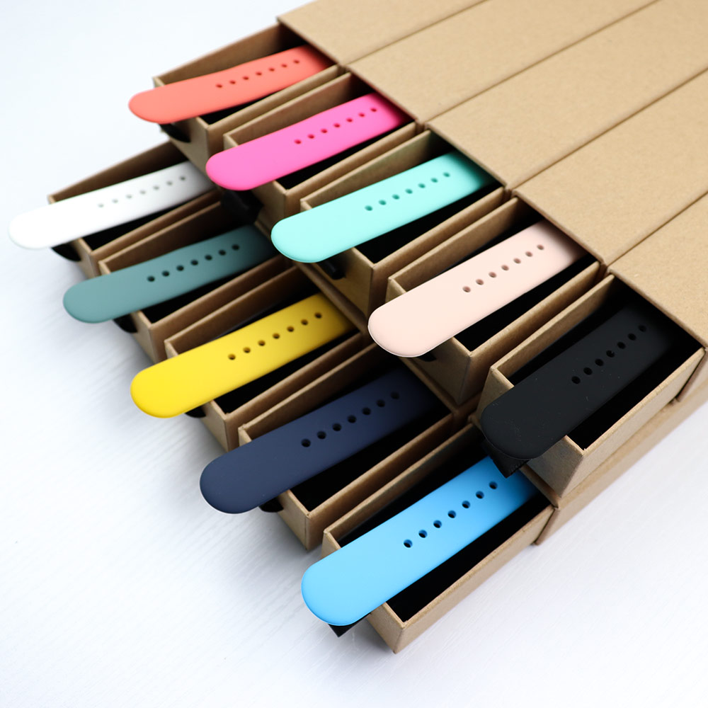 Correa de silicona para Apple Watch, pulsera deportiva de 44mm, 45mm, 40mm, 41mm, 42-38mm y 45 mm, serie iwatch 8 7 6 5 4 3 SE 9 Ultra 2 49mm