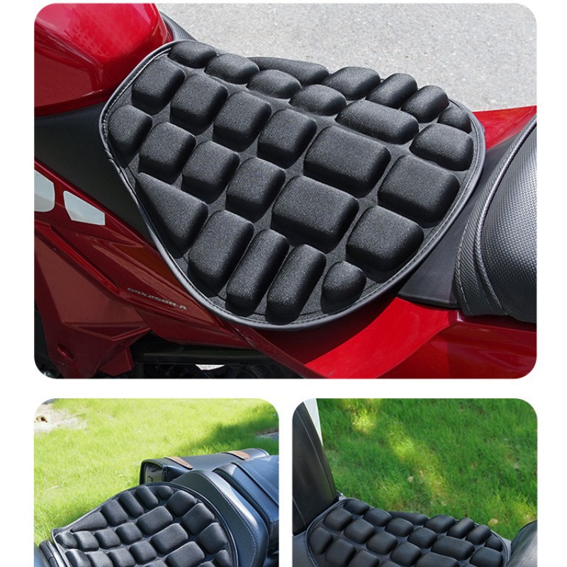 Motorcycle 3D Seat Cushion Black Foam Soft Comfortable Breathable EVA Seat Covers Mats Motorcycles Electric Bike Accessories