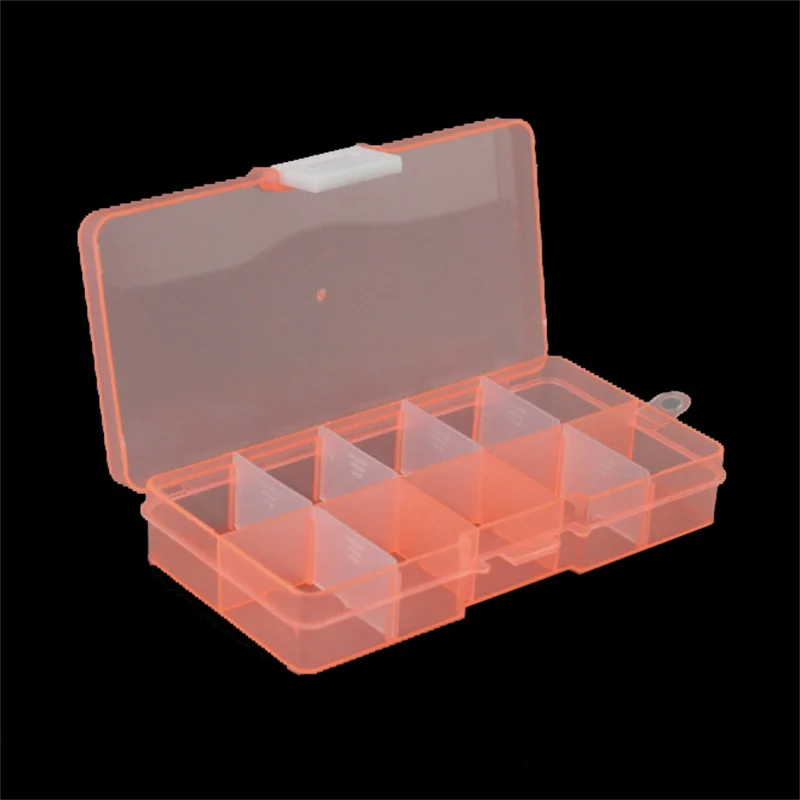 10 Grid Transparent Fixed With Slot Beaded Anti-string Grid Plastic Storage Box Jewelry Classification Parts Division Box