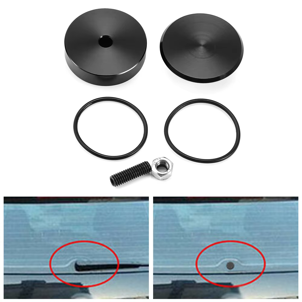 1 conjunto de alumínio limpador traseiro do carro excluir kit plug tampa universal acessórios do carro