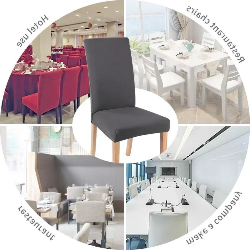 Funda elástica para silla ajustable de Color sólido, fundas elásticas de LICRA, fundas para asientos de sillas, cocina, comedor, boda, banquete, hogar