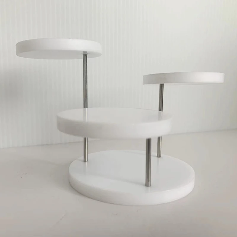 3-lagen verkopen mode temperament hoogwaardig gevoel voor acryl sieraden displaystandaard / meerlaags rond taart- en dessertrek