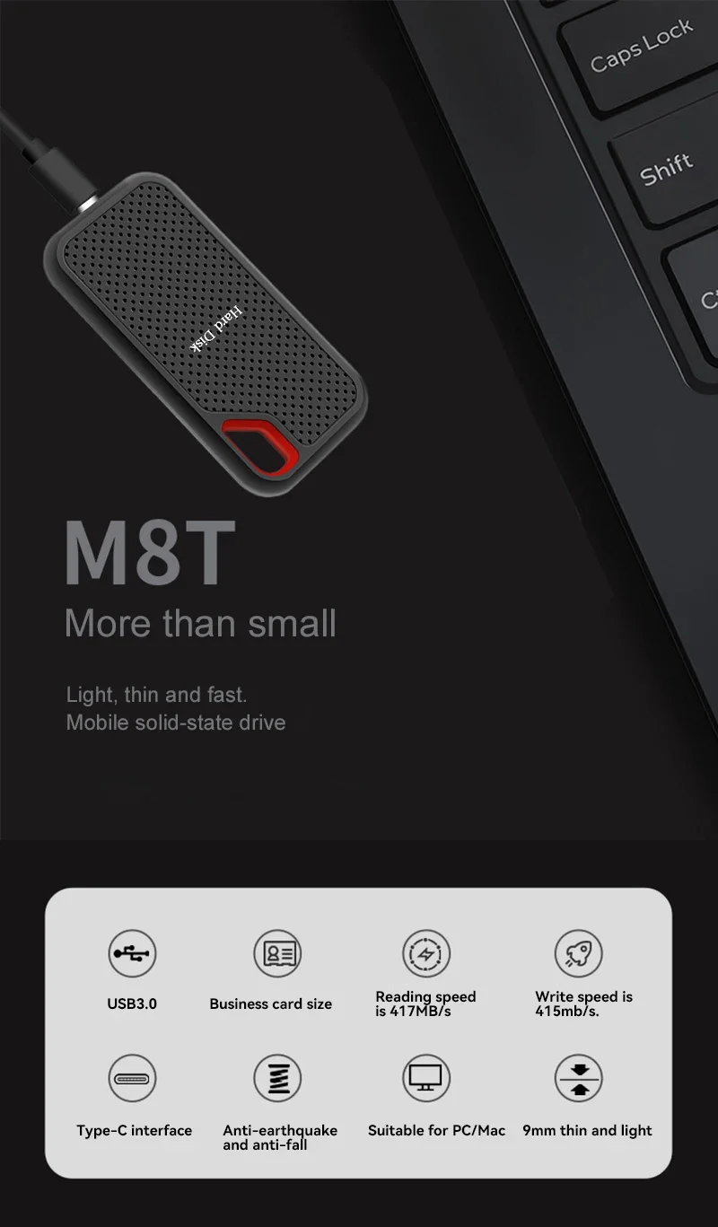 For xiaomi Hard Disk Mobile SSD E60 1TB 2TB 256TB USB 3.1 HD External Hard for Laptop PS5 Mobile Hard Disk HDD Storage