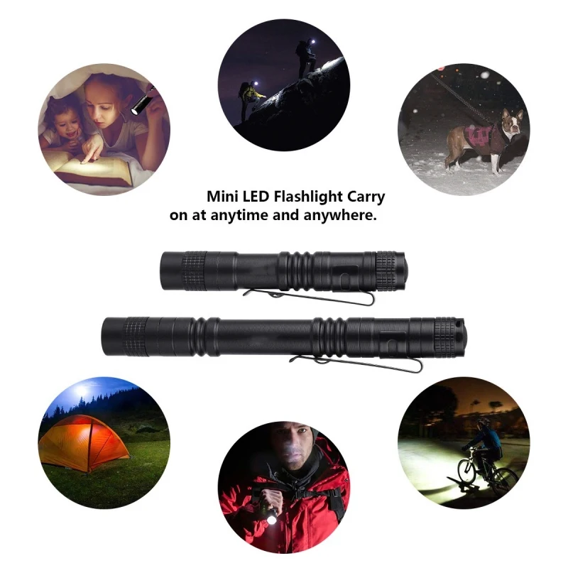 Mini Đèn Pin LED Xách Tay Bỏ Túi Siêu Sáng Cao Lumens Cầm Tay Bút Ánh Sáng Linterna Đèn Pin Led Dành Cho Cắm Trại Ngoài Trời Khẩn Cấp