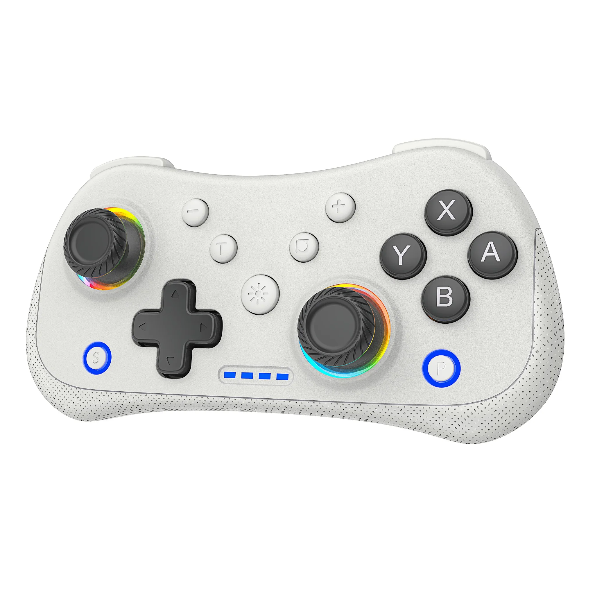 MINI mando inalámbrico multifuncional para Switch con luces RGB y basculante Hall, compatible con función de ráfaga