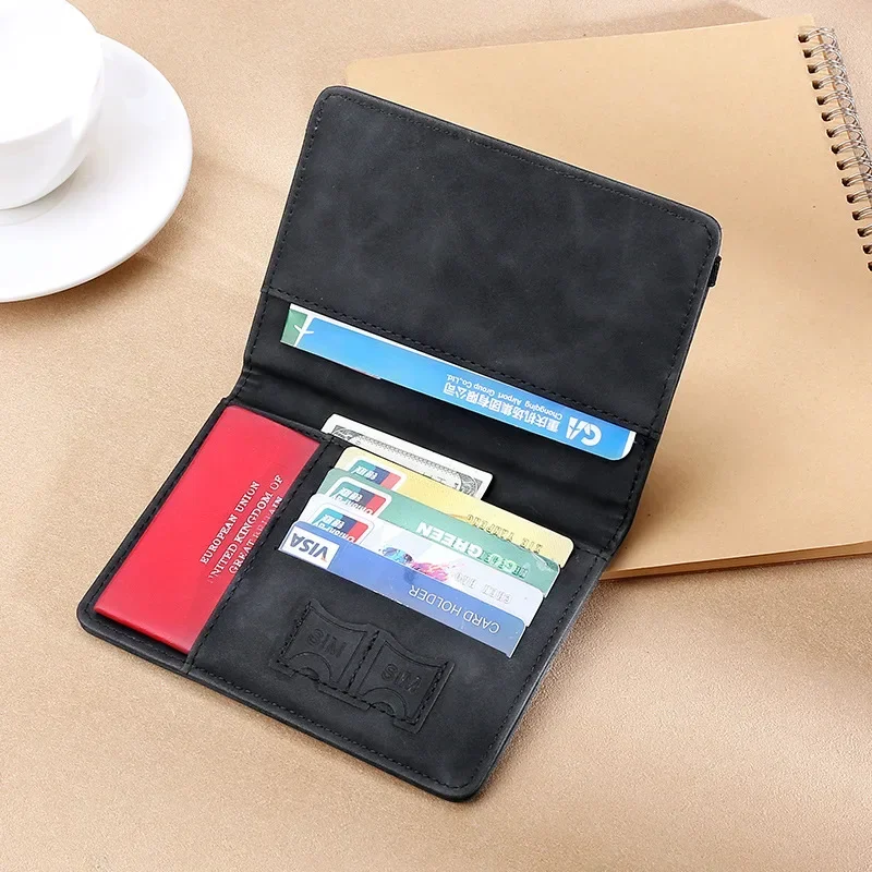 Protección de bloqueo Rfid, funda para pasaporte de viaje, soporte de crédito, funda de cuero PU para negocios, accesorios protectores para billetes para hombres y mujeres