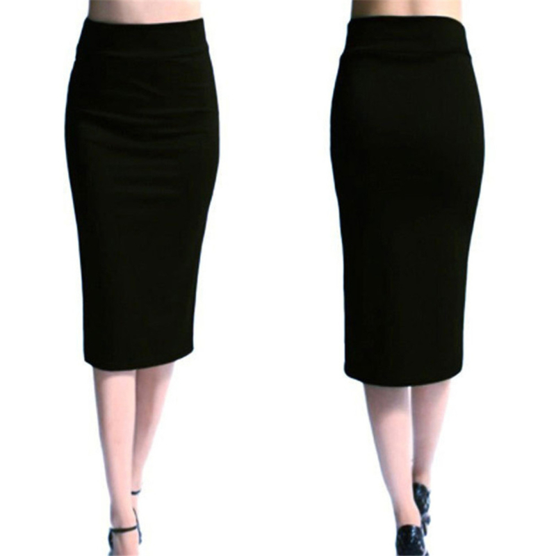 Dames Rok Bodycon Rok Kantoor Vrouw Slanke Knielengte Hoge Taille Stretch Sexy Kokerrokken Jupe Femme
