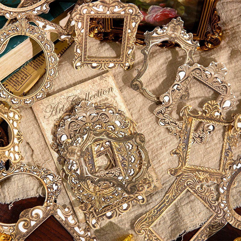 30pcs DIY Scrapbook Creative Stationery Vintage Frame Decorative Paper Garbage Diary Collage Materials Creative Stationery