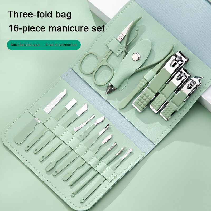 16PCS Professional Nail Clipper Set Stainless Steel Pedicure Tools for Men and Women Nail Care Kit ZJJ06