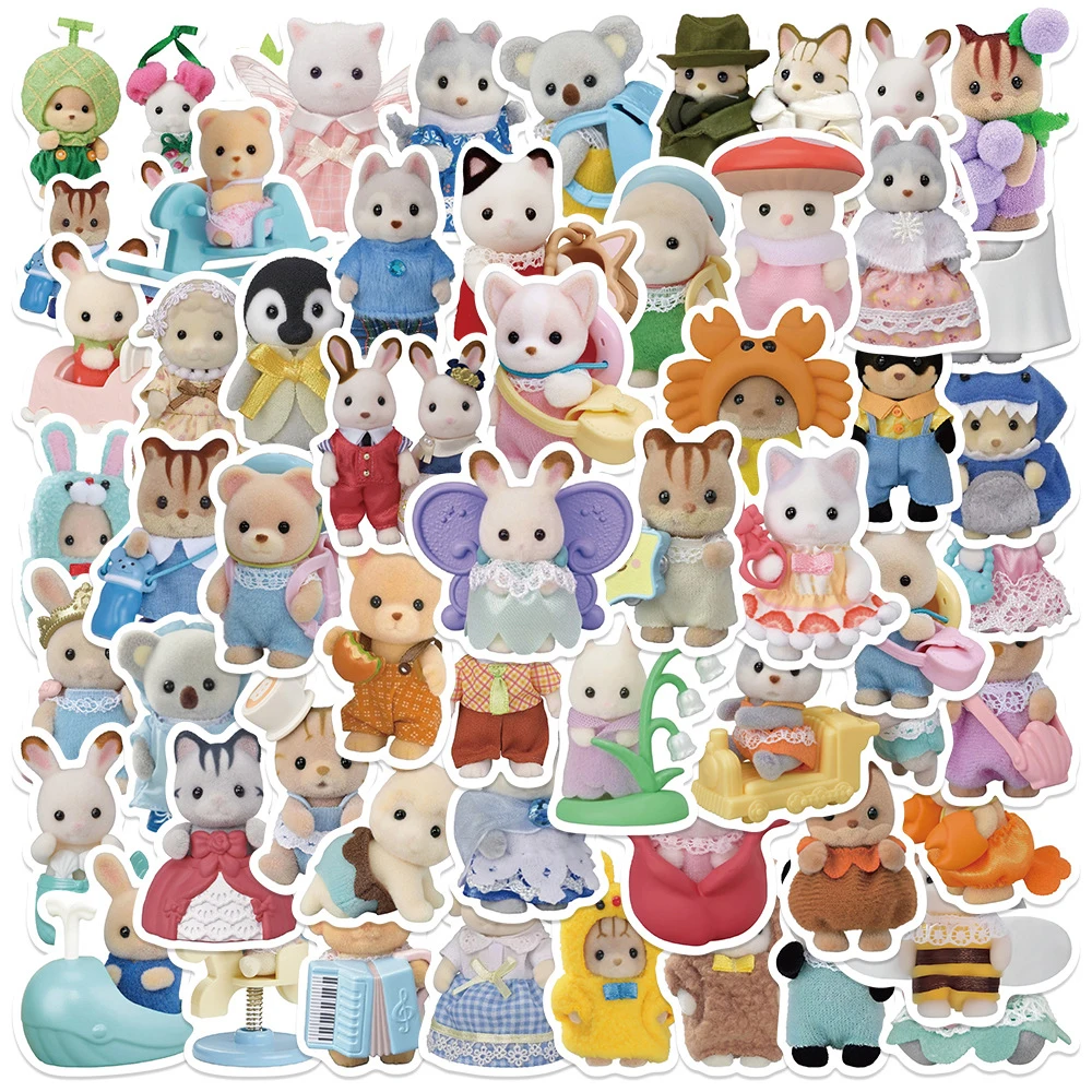 10/30/55pcs Kawaii Calico Critters สติกเกอร์สําหรับแล็ปท็อปสมุดภาพกันน้ําการ์ตูน Graffiti Decals เด็กน่ารักสติกเกอร์ของเล่นตกแต่ง