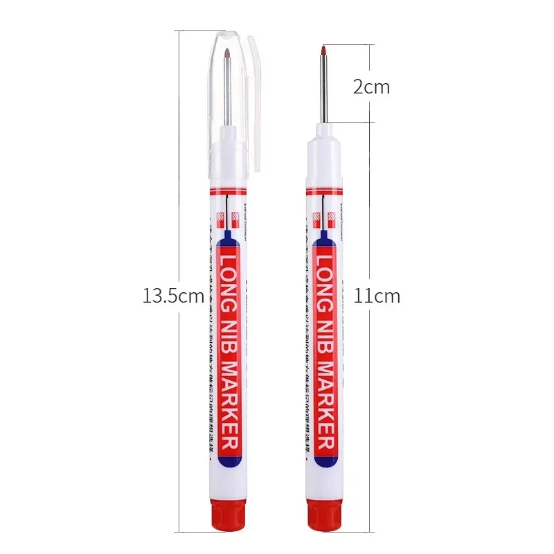 4Pcs/Set 20mm Deep Hole Long Nib Head Markers For Metal Perforating Pen Waterproof Bathroom Woodworking Decoration Multi-Purpose