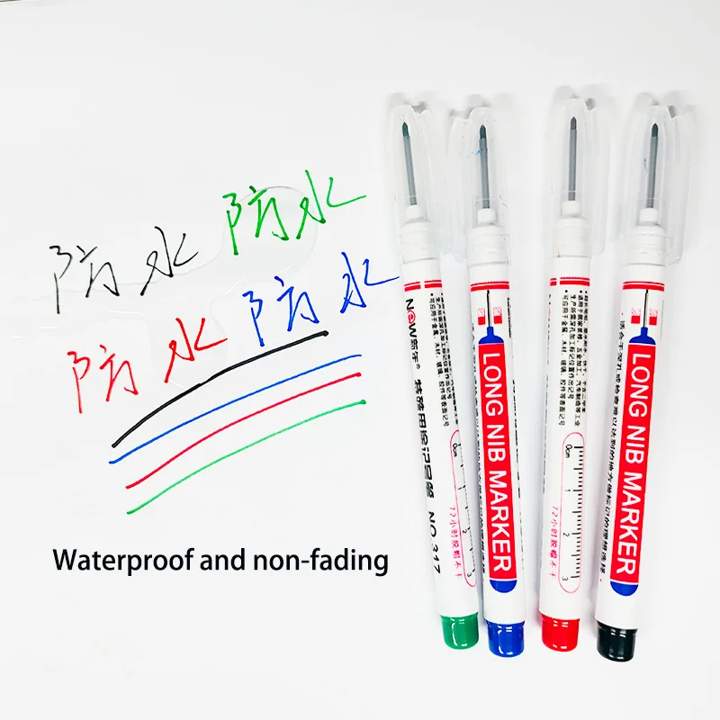6 ชิ้น/เซ็ต 20 มม.หลุมลึกยาว Nib เครื่องหมายสําหรับโลหะ Perforating ปากกากันน้ําห้องน้ําไม้ตกแต่งอเนกประสงค์