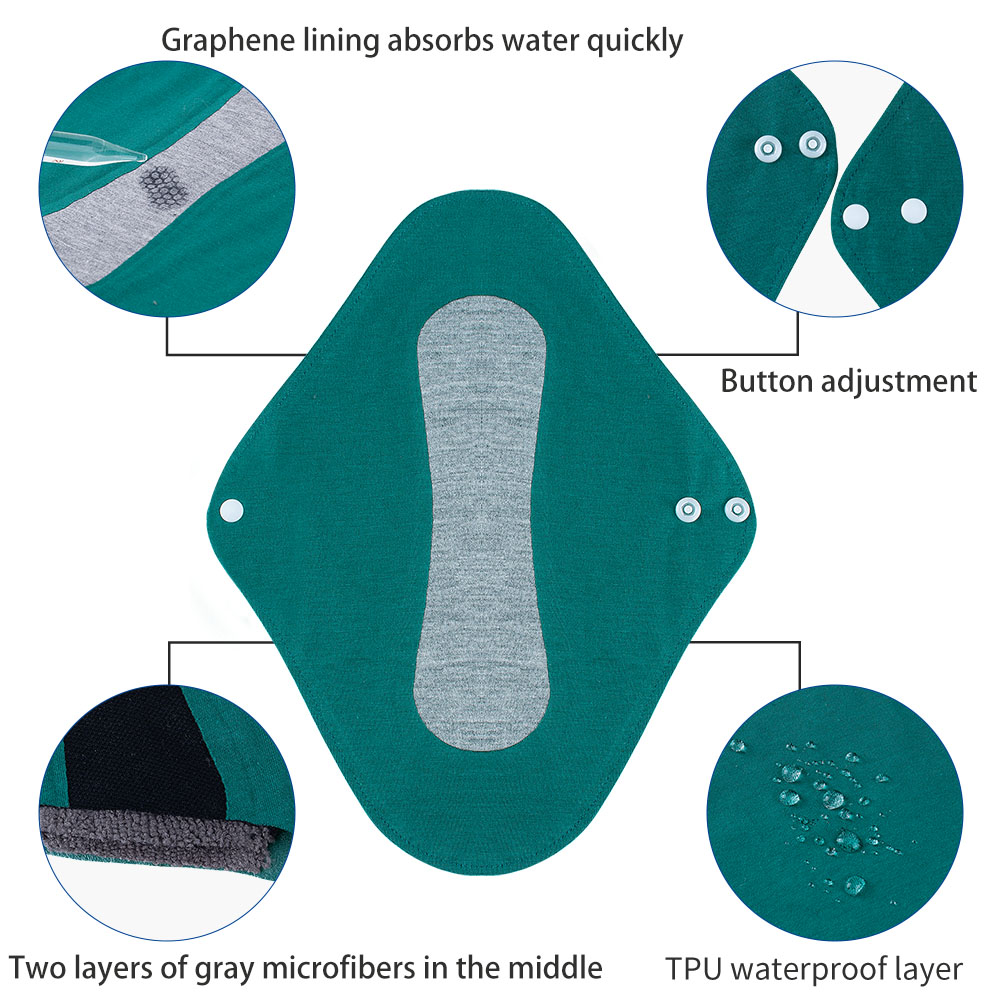 1 шт., бесшовная прокладка для менструации, из графина