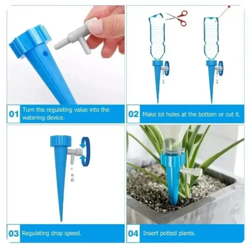 Adjustable Control Water Dripper Self-Watering Kits Automatic Drip Irrigation System Kits Plant Watering Spike Device Greenhouse