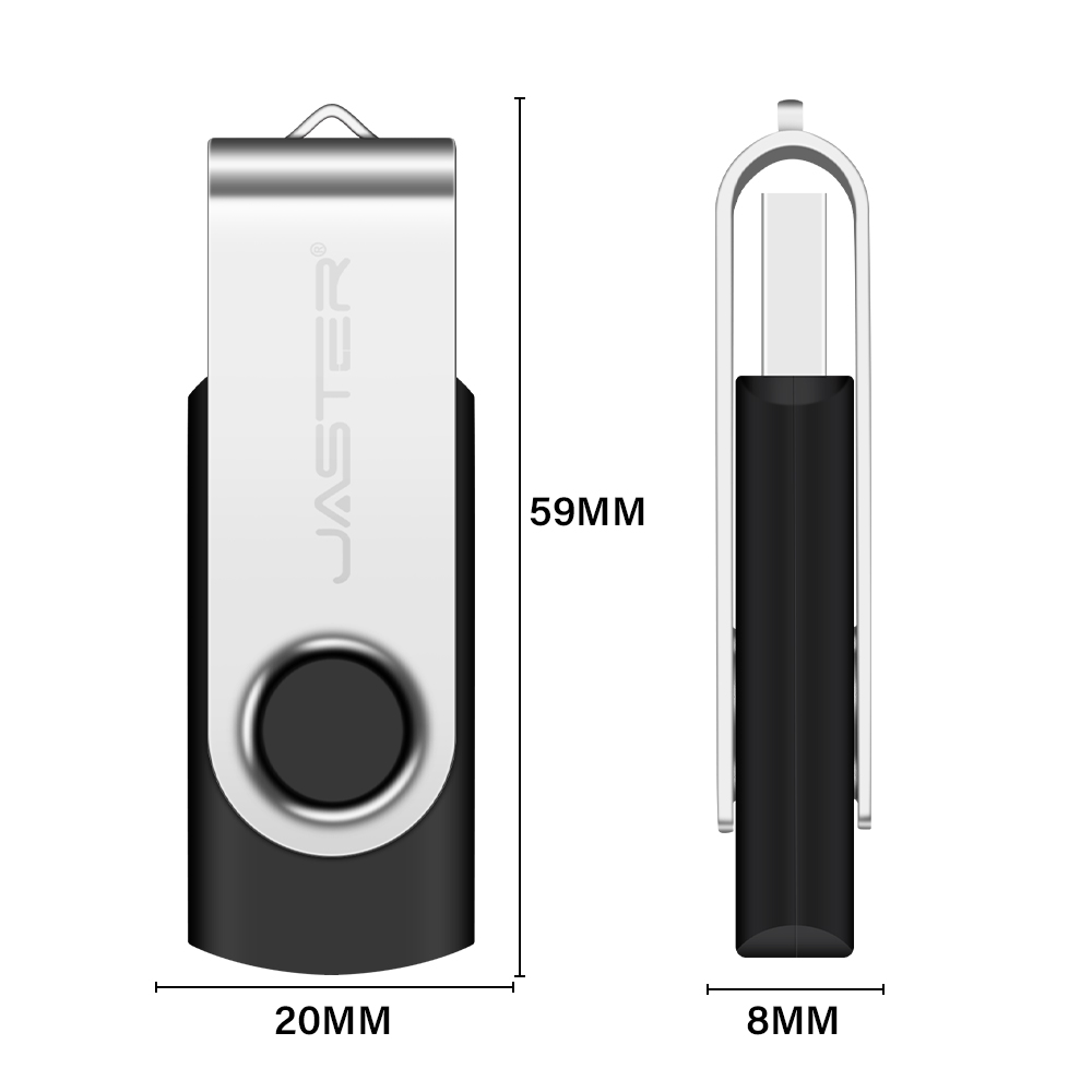 Jaster-Clé USB en métal pour PC et mobile, clé USB, 64 Go, 64 Go, 2.0