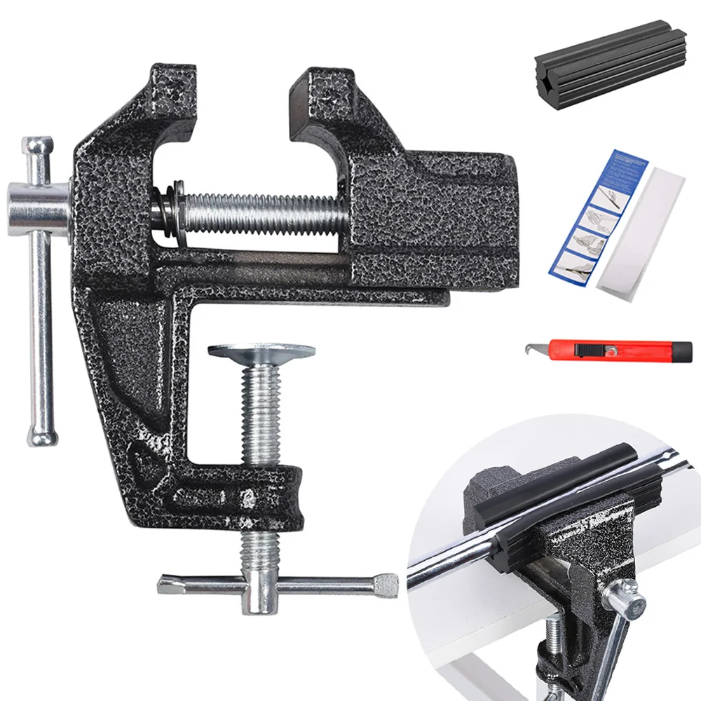 Set di strumenti di ricambio per impugnatura da Golf morsetto da banco in quattro pezzi, morsetto in gomma, nastro biadesivo, coltello con gancio di rimozione
