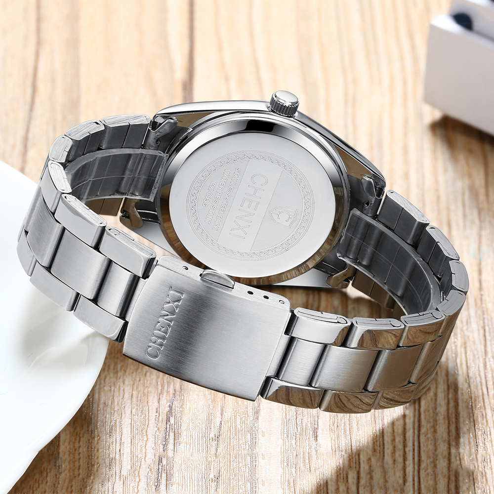 Chenxi casual moda casal relógio pulseira inoxidável luminosa masculino e feminino estilo clássico quartzo relógios de pulso presente do amante