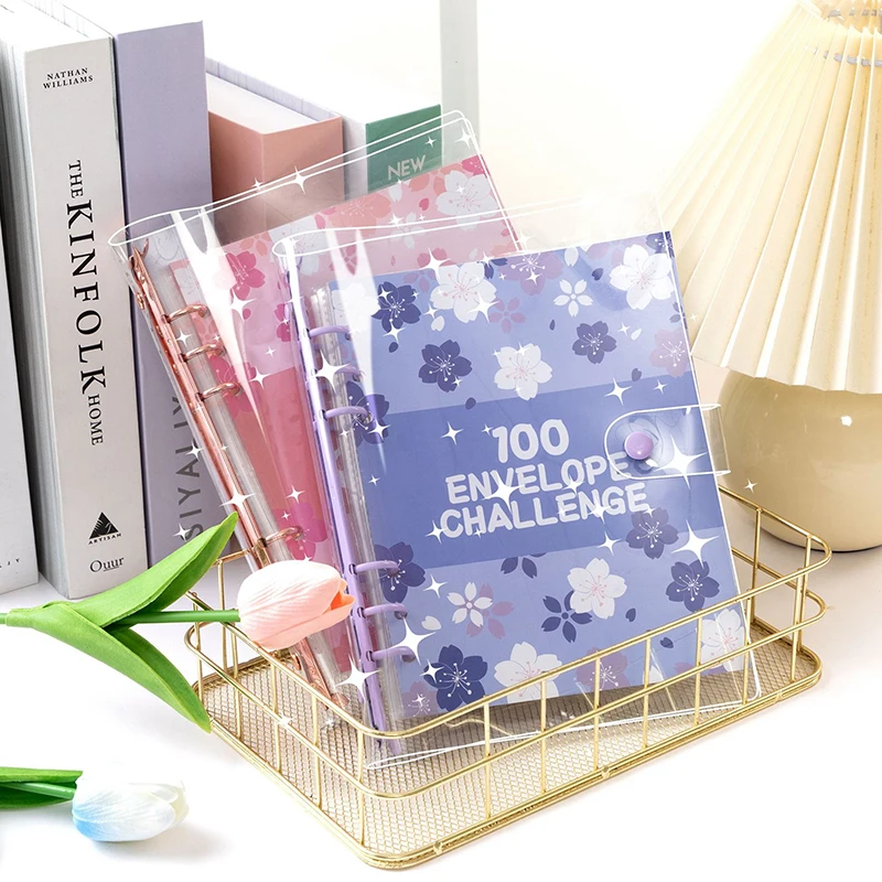Money Saving Challenge Binder 100 Envelope Sustainable Motivating Solution Challenging Loose-Leaf Binder Paper For Savings Goals