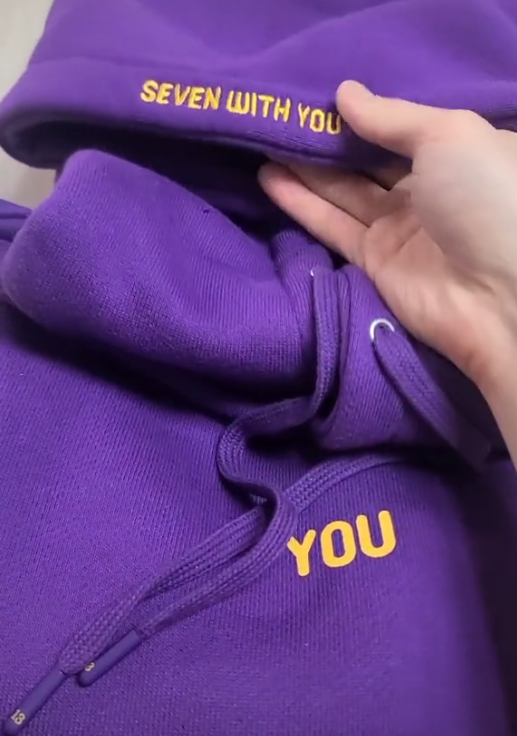 2024 Original Hoodie Printed Seven With You 13 You Never Walk Alone Digital File Jimin Merch For Fans Card Purple Sweatshirt