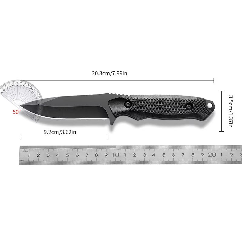 Coltello tascabile con guaina in acciaio inossidabile da 1 pezzo, coltello ad alta durezza, coltello da barbecue da esterno con coltello a buccia portatile