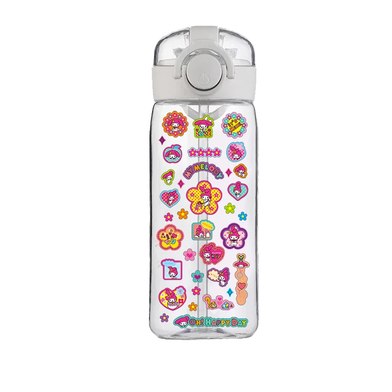 Sanrio-taza de plástico con pajita portátil, nueva taza de agua con dibujos animados My Melody, portátil, resistente a caídas, resistente a altas temperaturas