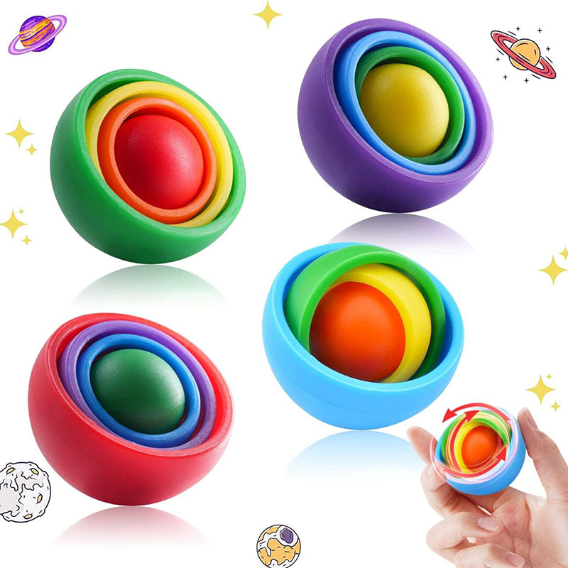 Bola de rotación 3D, giroscopio, juguetes sensoriales para niños, adolescentes, adultos, niños, TDAH, autismo, alivio del estrés, giroscopio giratorio de mano