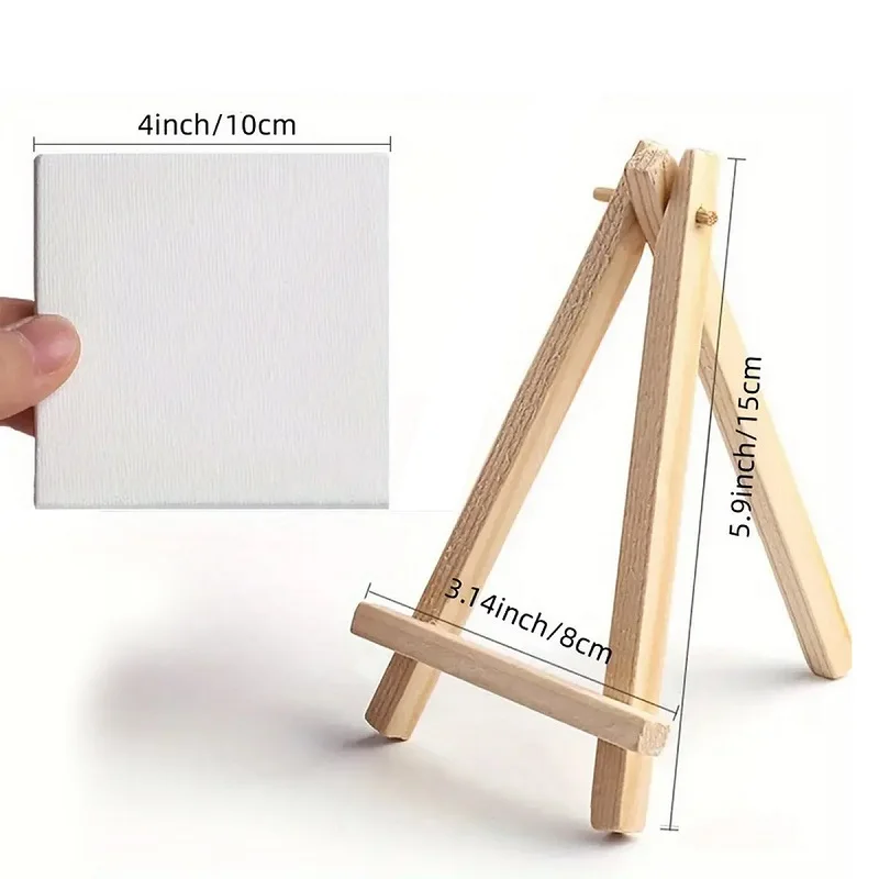 5PCS Canvases To Paint Minis Canvases Package To Paint White Canvas for Painting Stretched Blank Sandpieces To Paint HB01