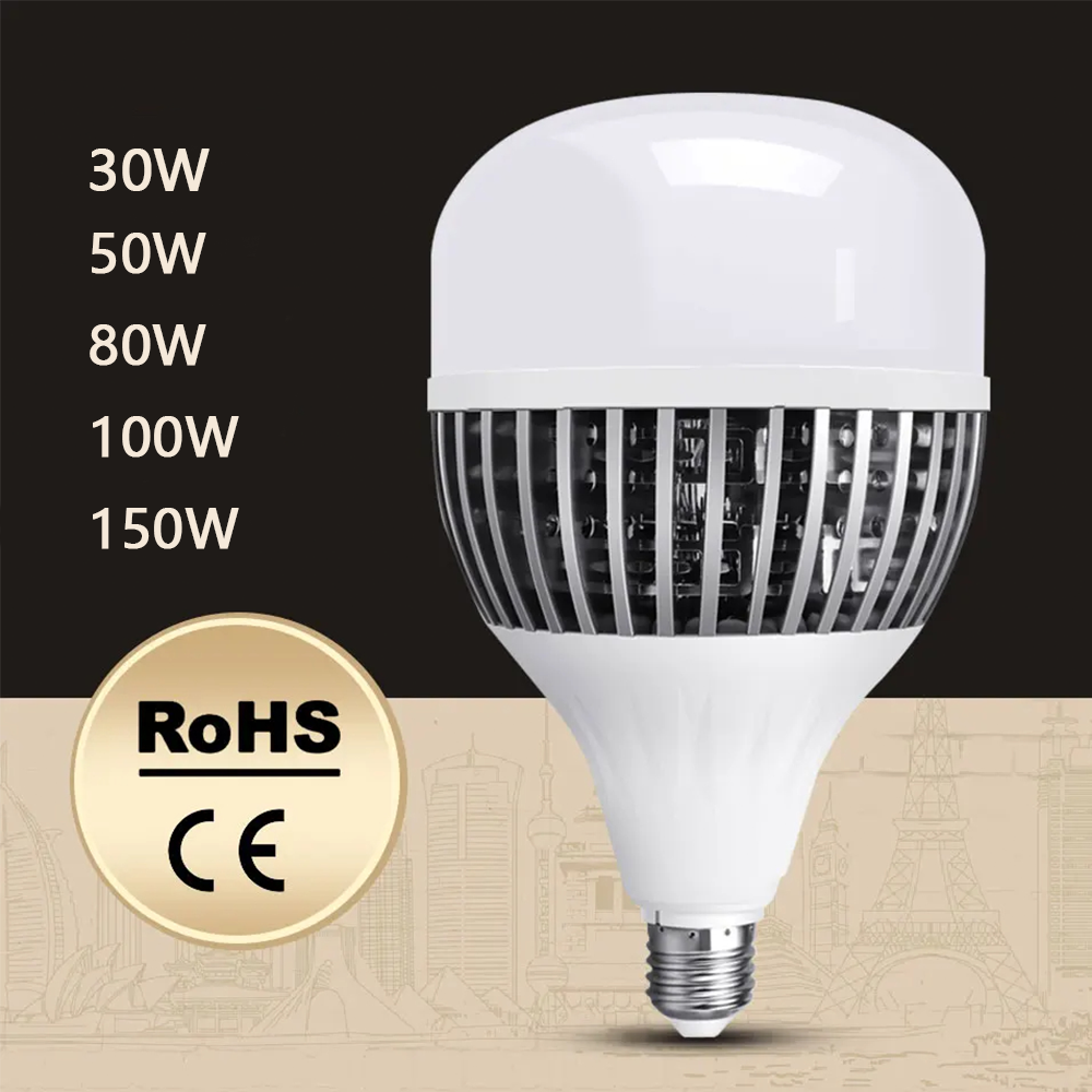 100W E27 LED Bulb - 220V High Power Bright Energy Saving Light 11x20cm for Home, Garage, Warehouse, Office