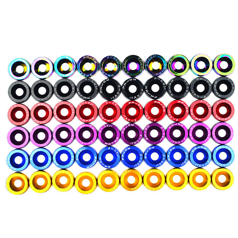 EAFC-extensiones hexagonales para modificación de coche, paquete de 10, M6 JDM, arandela de guardabarros, parachoques, tornillos cóncavos para motor, arandelas de guardabarros, pernos de placa de matrícula