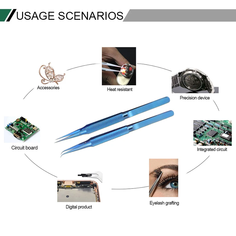 Precision Titanium Alloy แหนบซ่อมมืออาชีพลายนิ้วมือ Fly Line โทรศัพท์เมนบอร์ด Antimagnetic Electronics Forceps