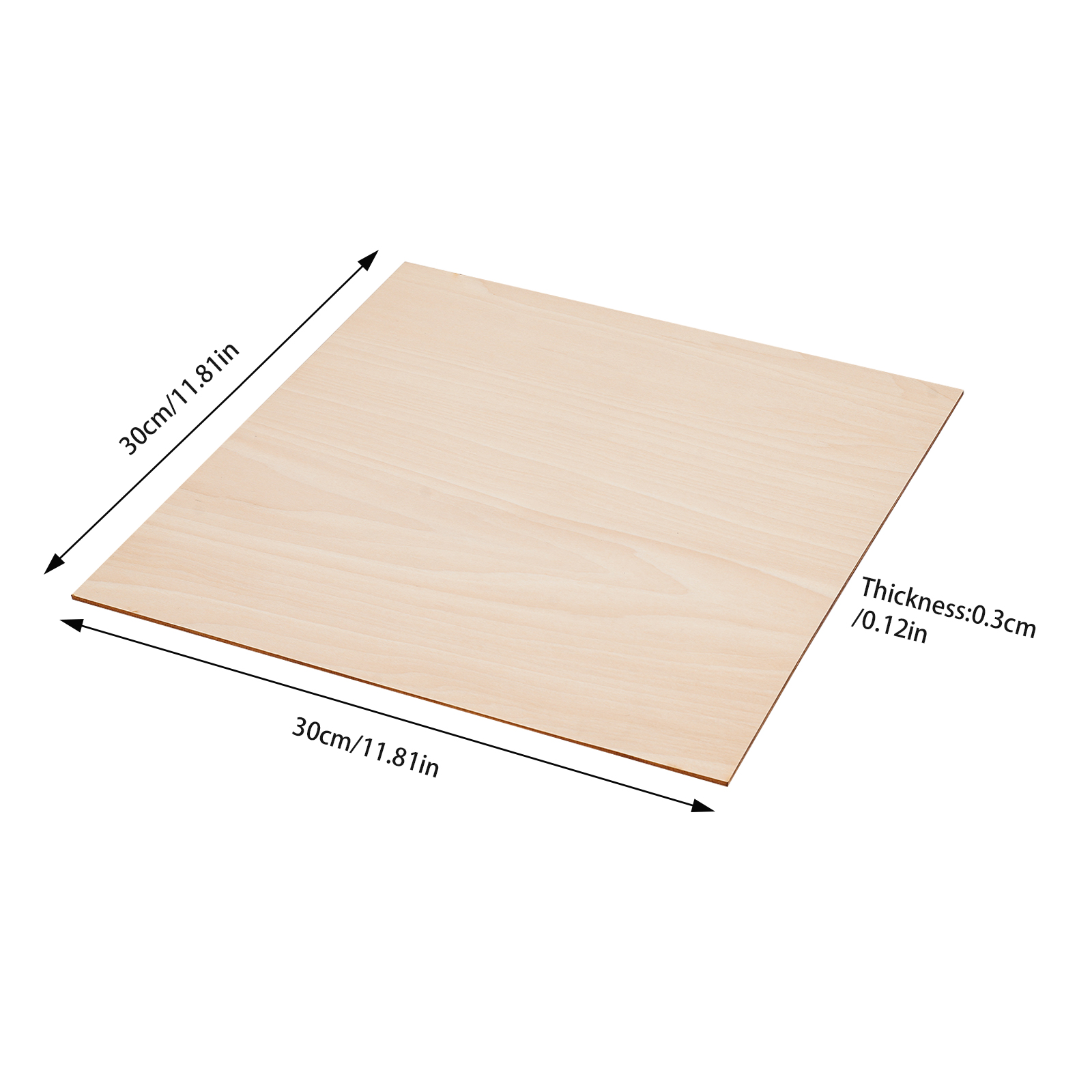 30-Piece Basswood Sheets 3mm Thickness Smooth Edges High Strength for Crafting, Furniture, Packaging & Home DIY Projects