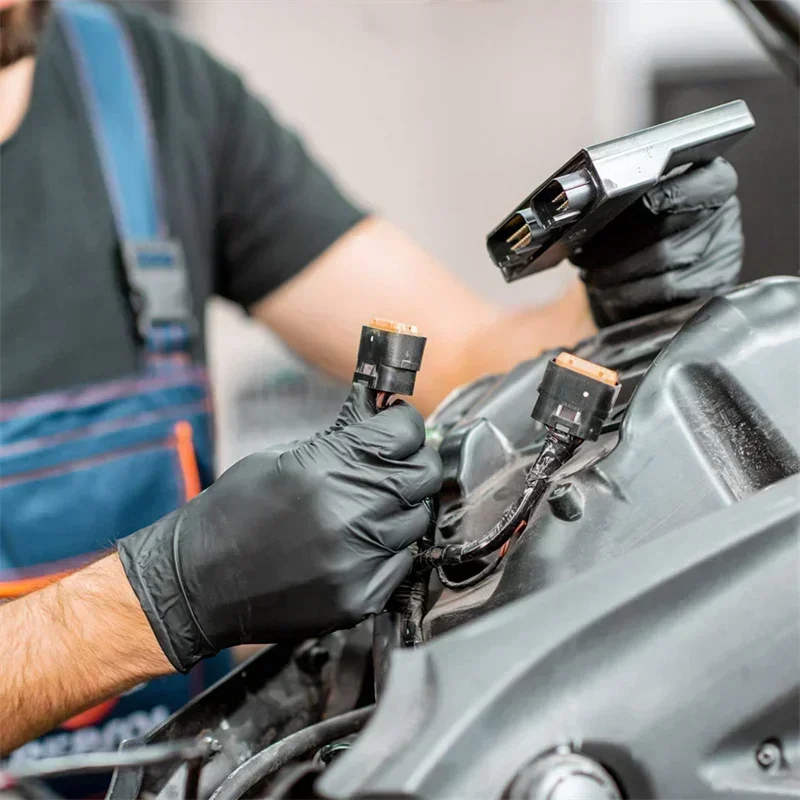 Guantes de látex Xl negros, guantes de Pvc, guantes desechables de nitrilo, limpieza del hogar, industria del coche, herramientas de jardinería y cocina