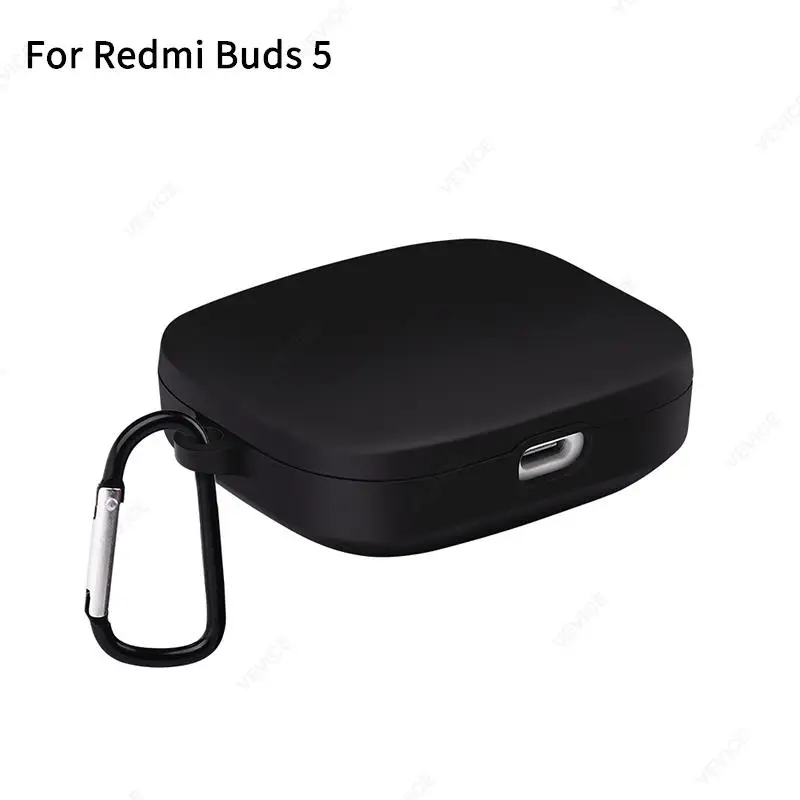 Funda Redmi Buds 5, funda de silicona para auriculares inalámbricos para Xiaomi Redmi Buds 5 Buds5 buds 5, fundas protectoras para auriculares con gancho