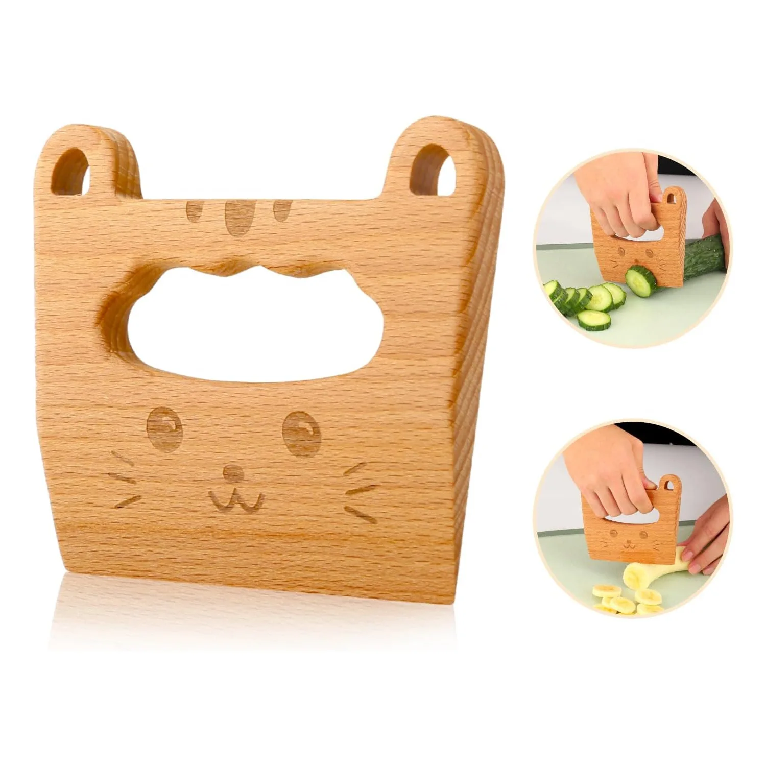 Gỗ Trẻ Em Dao Nấu Ăn An Toàn Cắt Đồ Chơi Rau Và Trái Cây Cắt Hình Dễ Thương Dụng Cụ Nhà Bếp Dành Cho Trẻ Từ 3 Tuổi và Lên