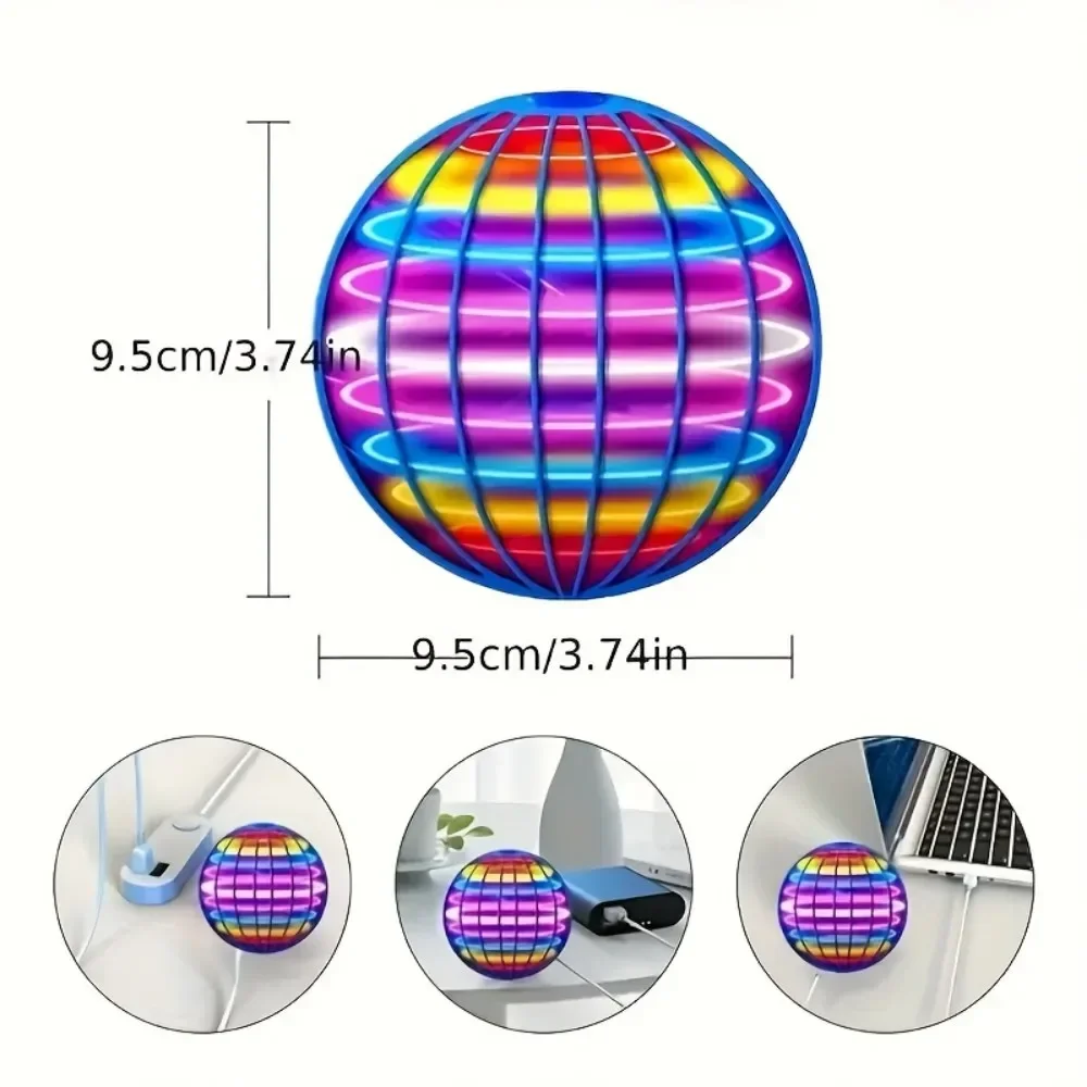 Multi-Color Glowing Spherical Rotating Flying Ball Toys Boomerang Flyorb Magic for Teens and Adults Holidays and Celebrations