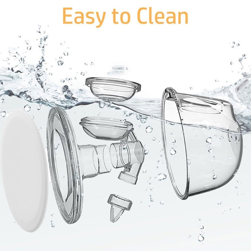 Set mit 6 tragbaren Muttermilch-Extraktions-Auffangbechern mit Flanscheinsatz und staubdichtem Abdeckdeckel für die QX2D