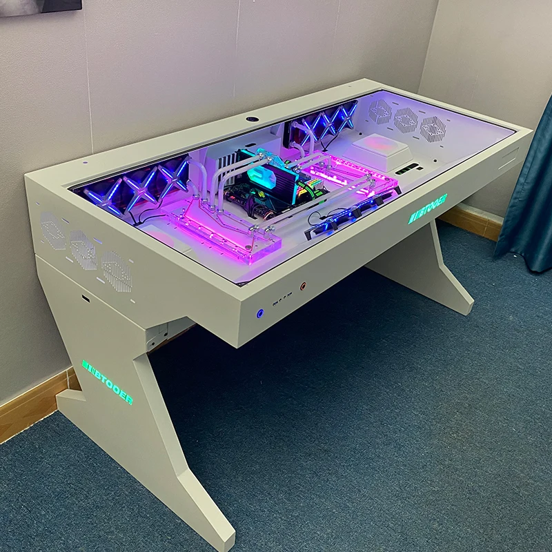 Computer case all-in-one table fully transparent cool sci-fi water-cooled gaming table shipping consultation merchants