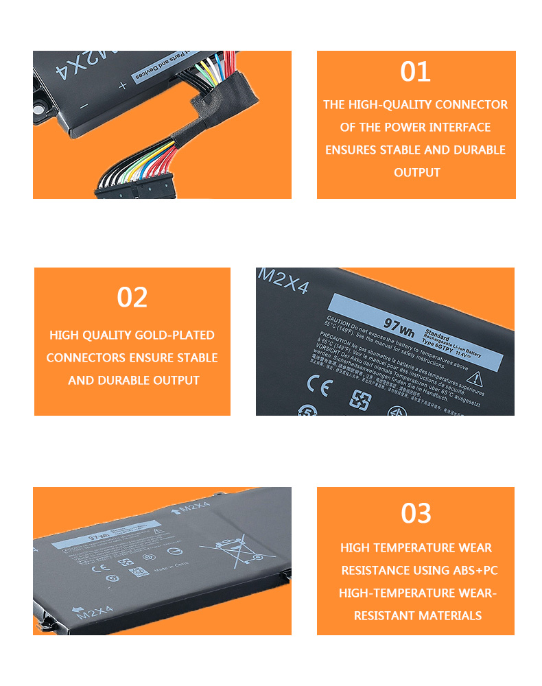 6GTPY H5H20 Laptop Battery For DELL XPS 15 9570 9560 7590 For DELL Precision 5520 5530 Series Notebook 11.4V 97WH