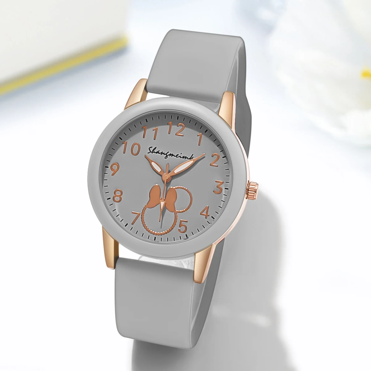 Reloj casual para estudiantes de cuarzo de silicona con dibujos animados deportivos para mujer