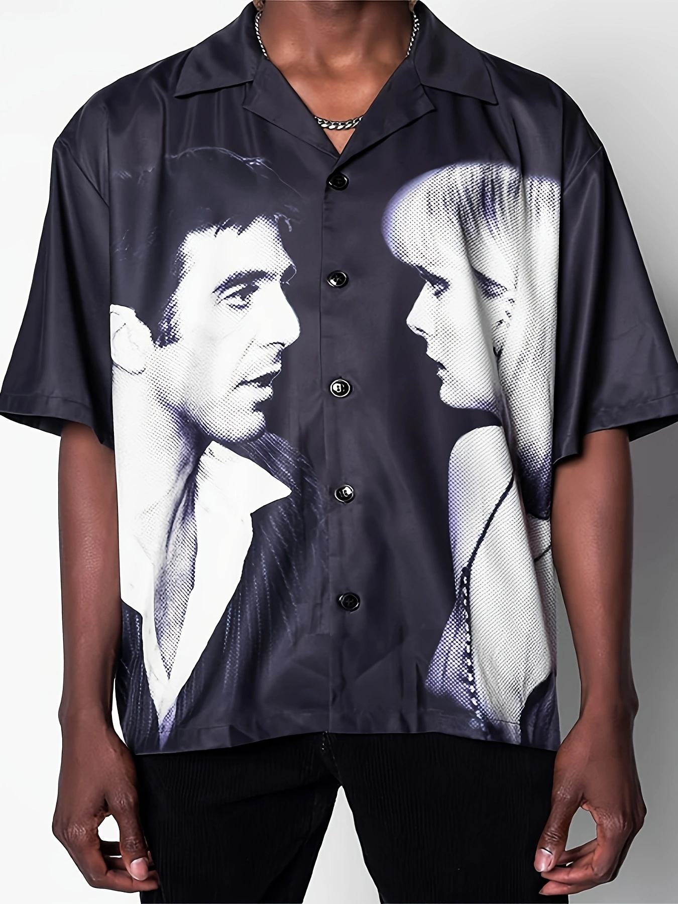Camisa con botones Me and You, gran oferta de verano, camisa holgada de talla grande estampada para hombre
