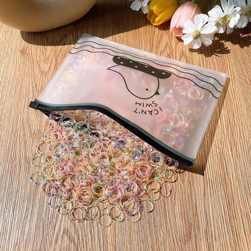 800 ชิ้นสาวยางรัดแบบใช้แล้วทิ้งไม่เจ็บผมเด็กเล็ก Scrunchies หัวเชือกเด็กน่ารักสีผ้าโพกศีรษะ