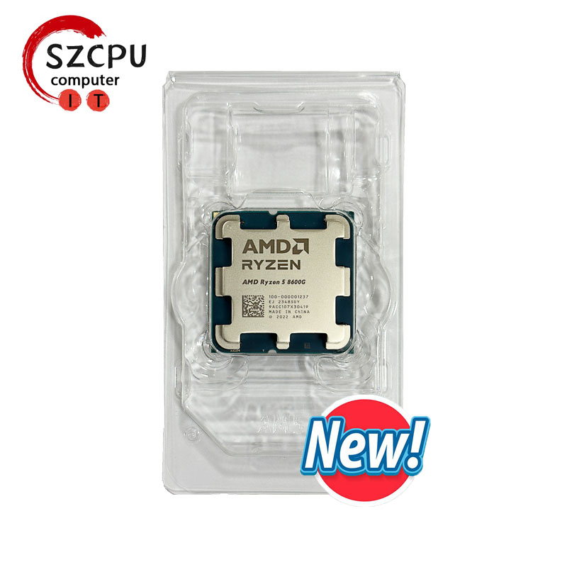 ใหม่ AMD Ryzen 5 8600G R5 8600G 4.3 GHz 6-Core 12 ด้าย CPU โปรเซสเซอร์ 4NM L3 = 16M 100- 000001237   ซ็อกเก็ต AM5 ไม่มีคูลเลอร์