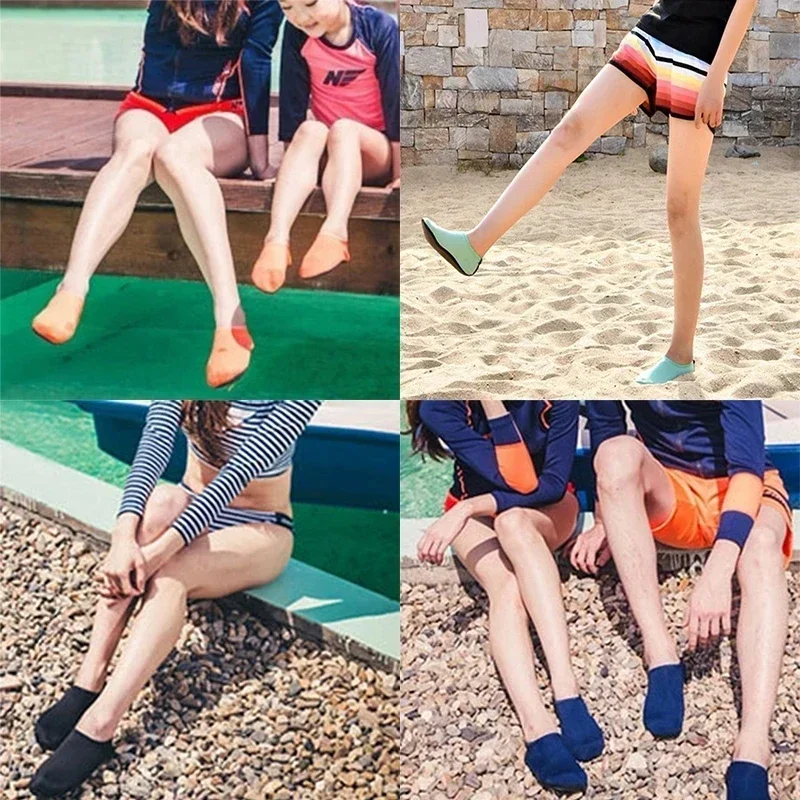 Uomo Donna Bambini Sport acquatici Spiaggia Calzini da nuoto Sottili multi stampe Antiscivolo Fitness Yoga Danza Nuoto Surf Diving Scarpe subacquee