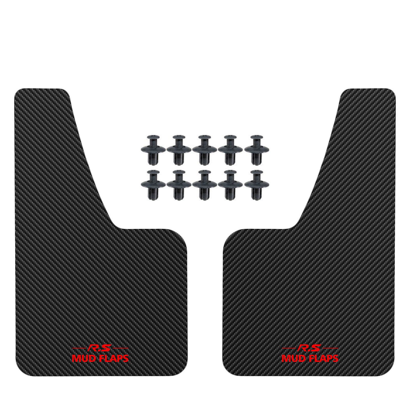 Car Universal Black RED Carbon Fiber Effect Splash Guards Mud Flaps Molded Mudguards Fender Cover Front Rear Styling Accessories