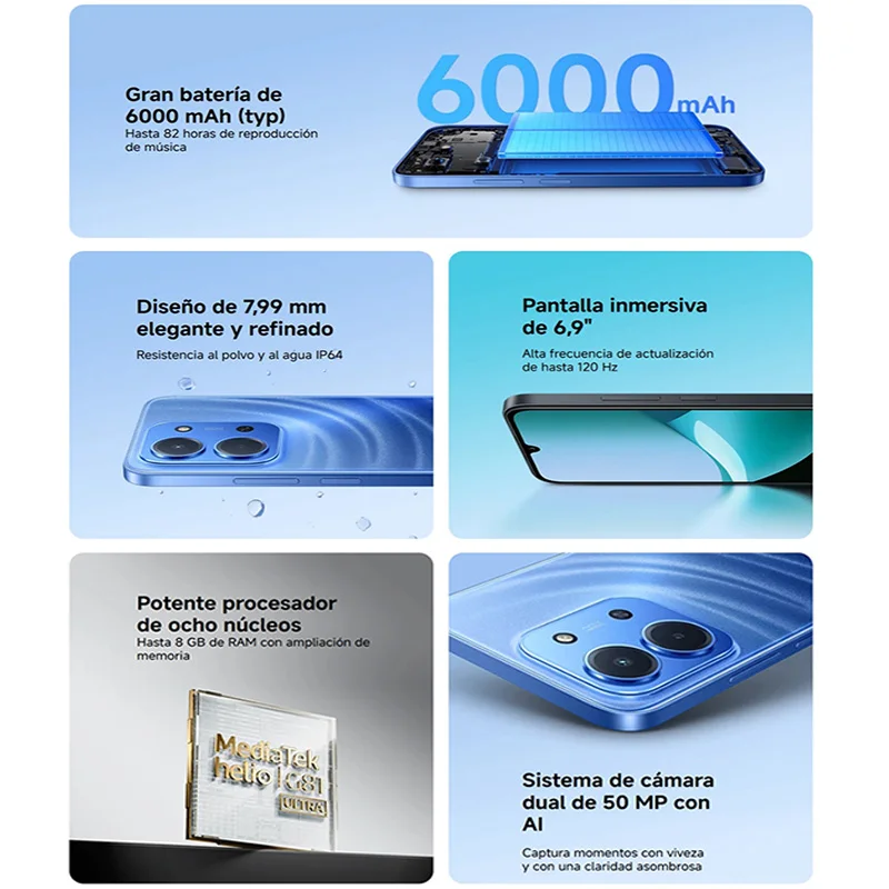 Xiaomi Redmi 15C versión Global Smartphone 50MP cámara principal 120Hz 6,9 "pantalla Dot Drop 33W carga MediaTek Helio G81-Ultra