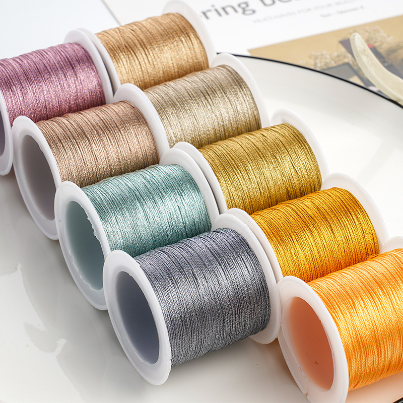 0.4mm 50m Nylon Gold Silver Thread Jewelry Cord Wire For DIY Bracelet Beading Making Needlework Material Craft Accessory Supply