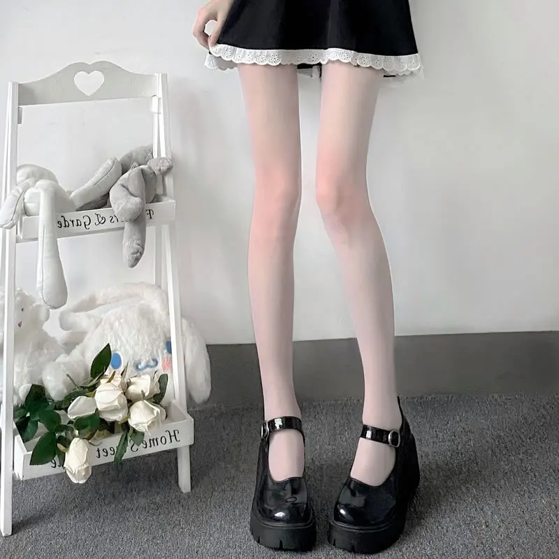 Medias sexis clásicas para mujer, medias blancas y negras, pantimedias sexis de cintura alta Lolita, medias altas hasta el muslo, disfraces de Cosplay de Anime